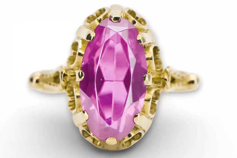 Ring Amethyst 14 Karat Gelbgold Vintage Stil vrc134y